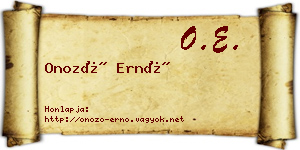 Onozó Ernő névjegykártya